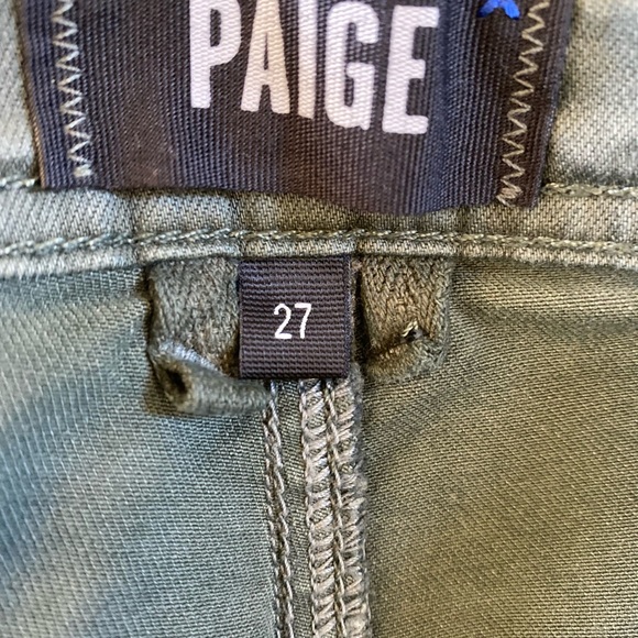 Paige Hoxton Cargo Skinny Ankle Jeans Army Green - Picture 5 of 8